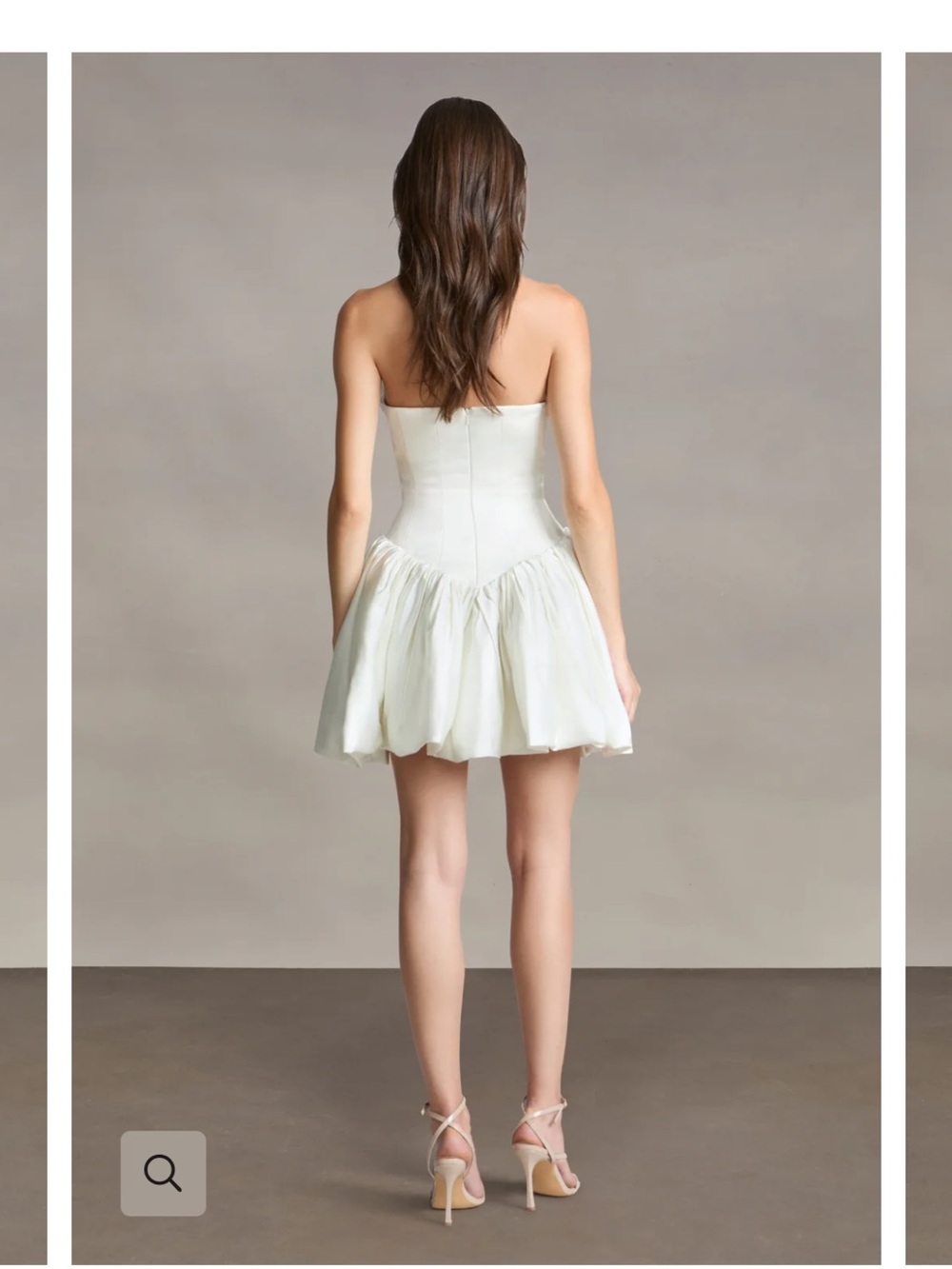AMUR Strapless Ivory Mini Dress with Sculpted Bodice - Picture 3 of 3